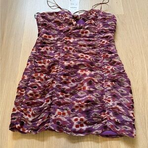 Zara Purple and Red Dress Blouse